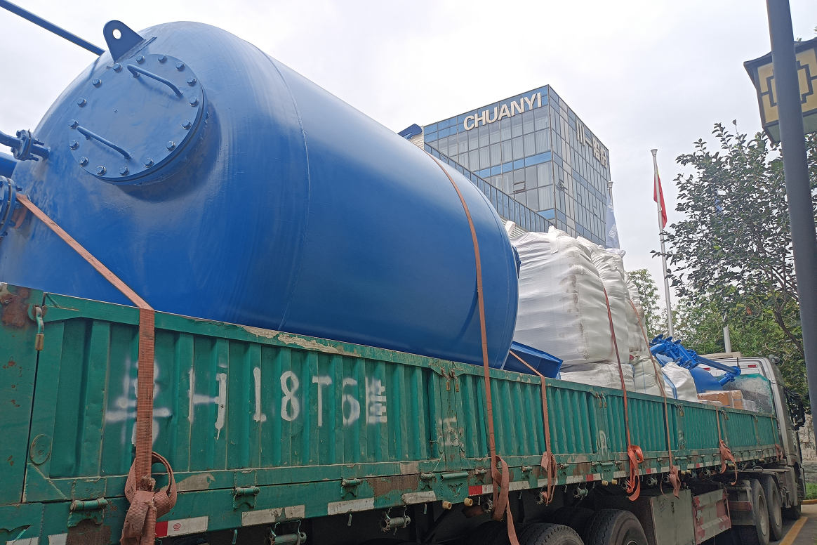 【川一股份】50T/H过滤+软化水设备装车发往菏泽市成武县